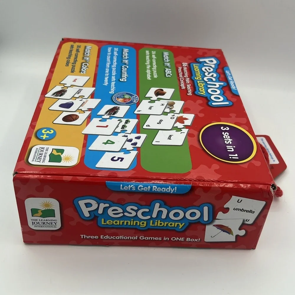 New The Learning Journey Preschool 3-in-1 Learning Library 86 Matching Puzzle
